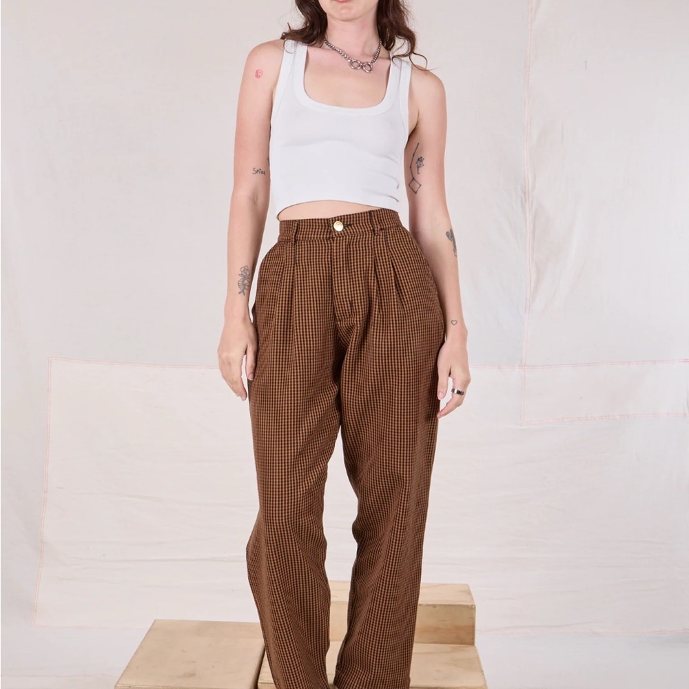 Big Bud Press Checker Trouser Pants- Brown and Black